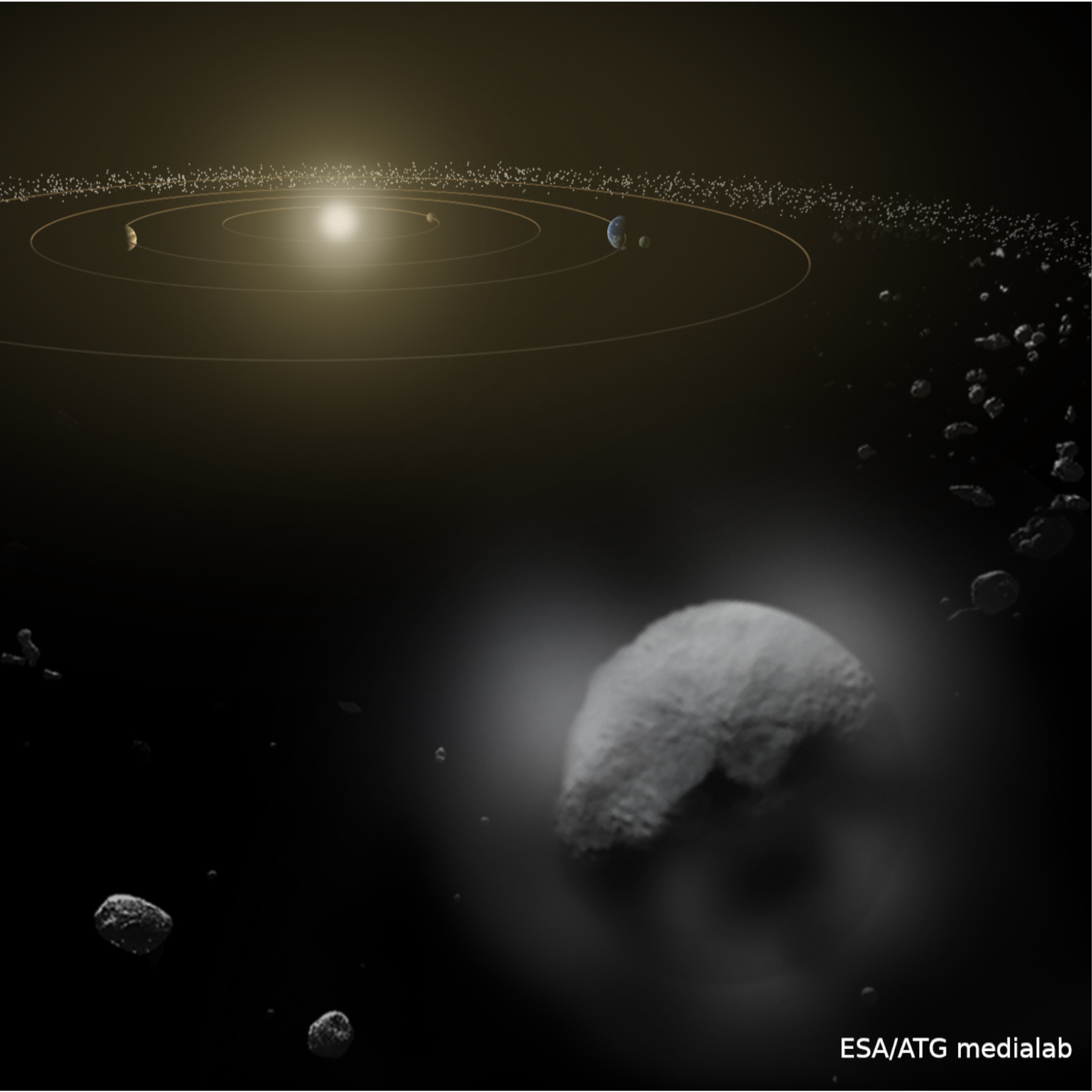 Une vue d'artiste de l'astéroïde Cérès.