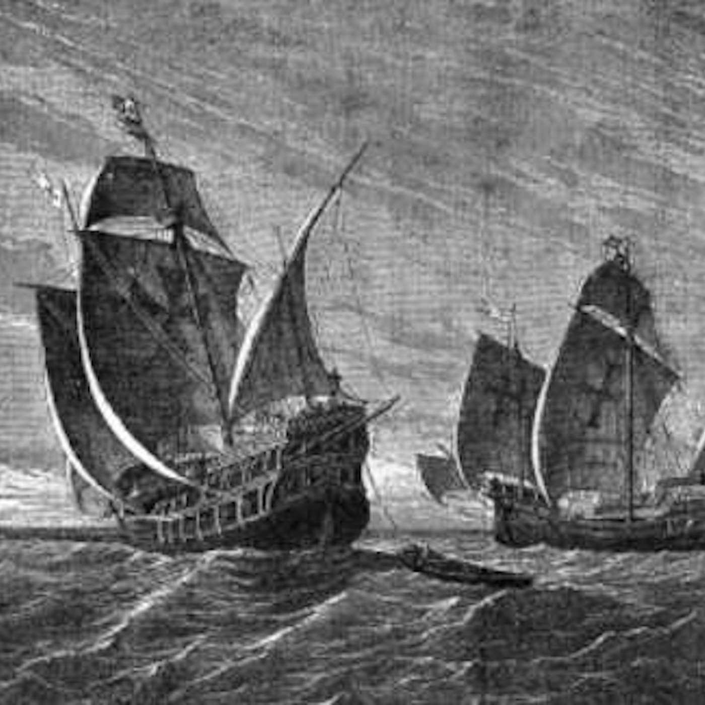 The ships of Christopher Columbus. Gustav Adolf Karl Closs. Public Domain.