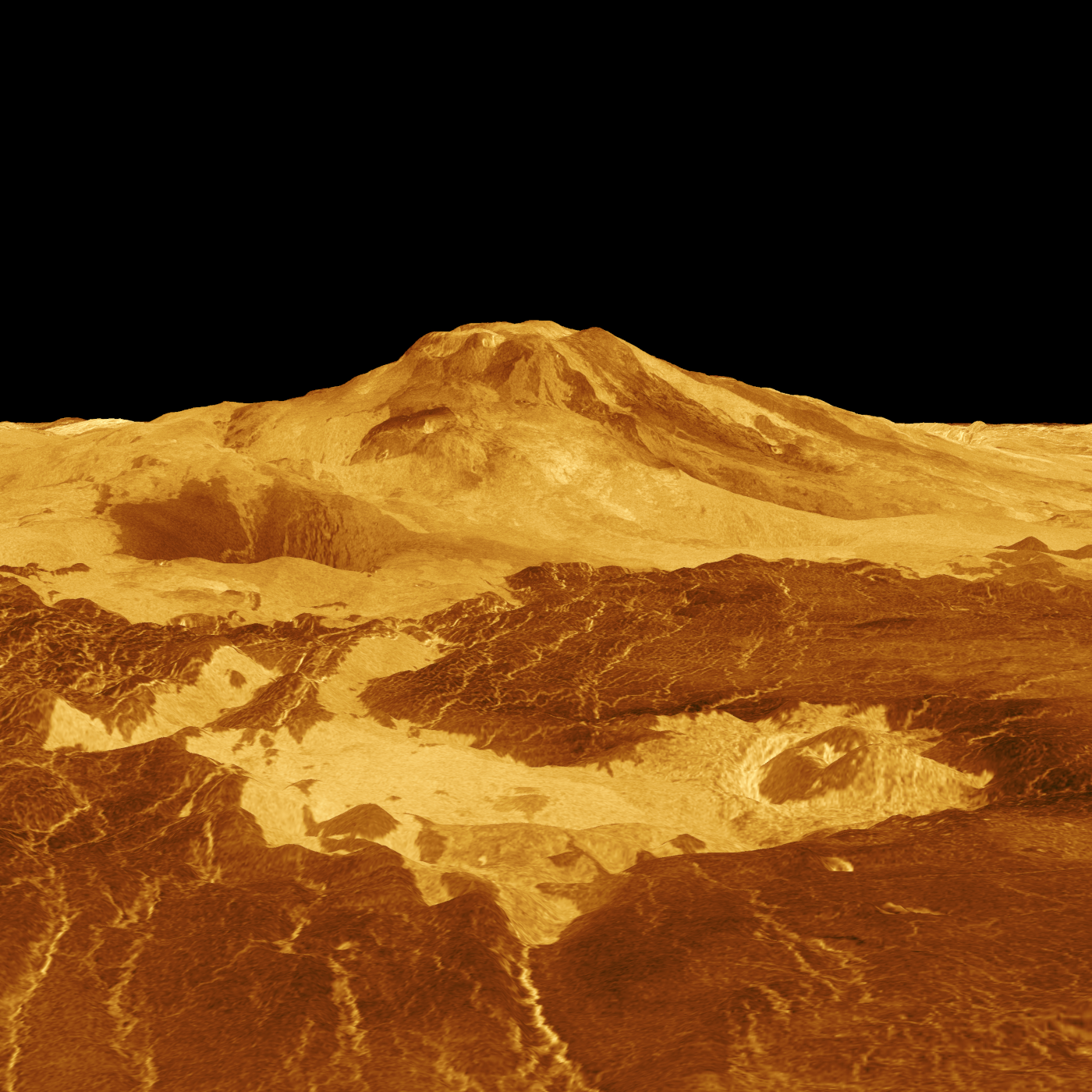 Un volcan à la surface de Vénus.